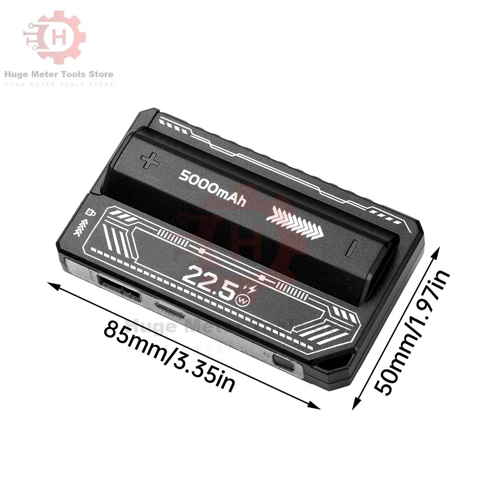 Produktbild von 4x 21700 Powerbank-Gehäuse – 22,5 W PD, Transparent, Mit LED-Display – DIY-Batteriebox Für Flache Zellen