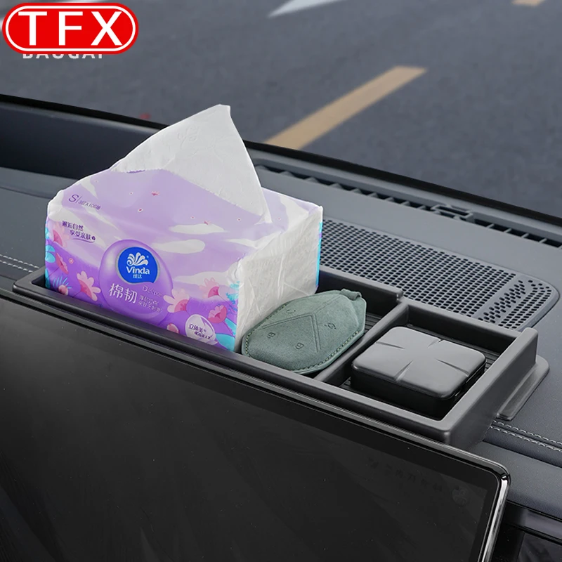 For BYD Leopard 5 2023 2024 Car Styling Center Screen Storage Box Dashboard Organizer Place Holder Tissue Box Auto Accessories