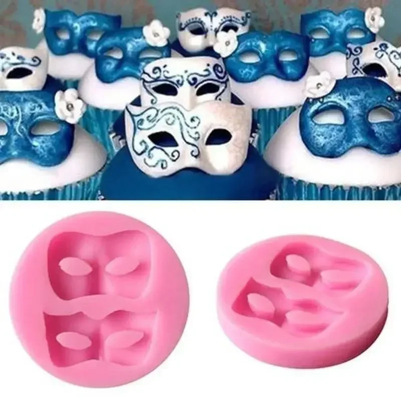 Mask Silicone Mold Halloween Makeup Ball Theme Sugar Cake Mold Chocolate Baking Tool DIY Handmade Soap Mold Wholesale