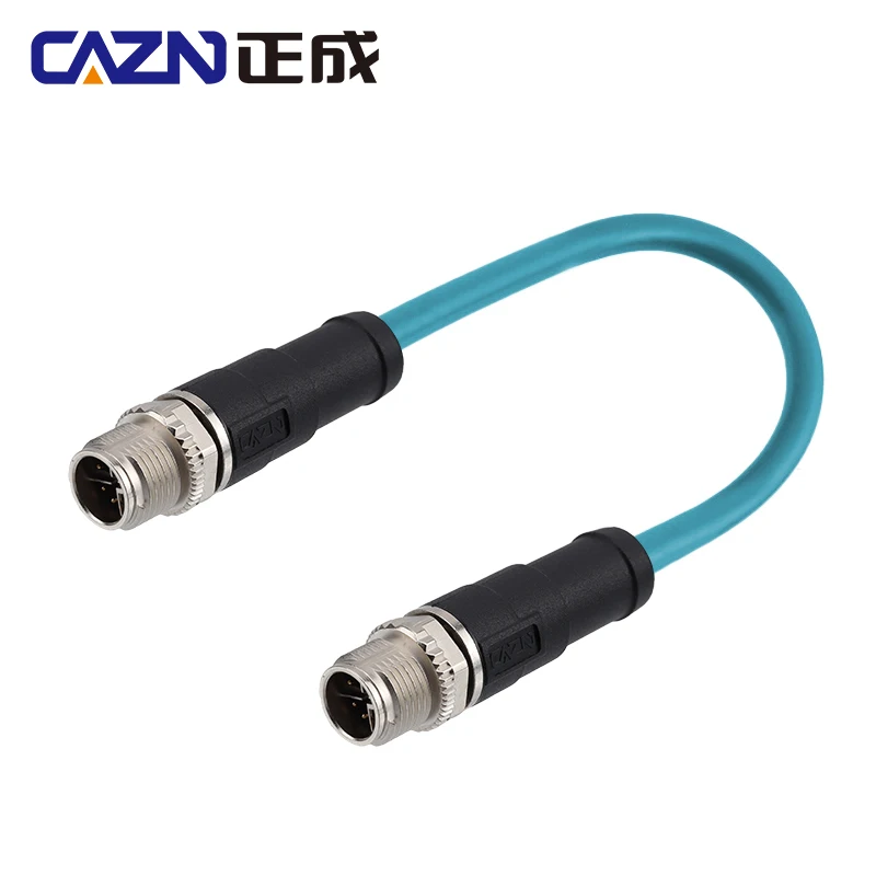 

Ethernet M12 Connecteor 8 pin X code Straight Male to Male Connector Waterproof Industrial Ethernet Cables