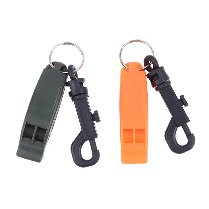 2 قطعة 4 ألوان البلاستيك صافرة الطوارئ سلامة صفارة إنقاذ إشارة صافرة مع هوك للتخييم في الهواء الطلق التنزه