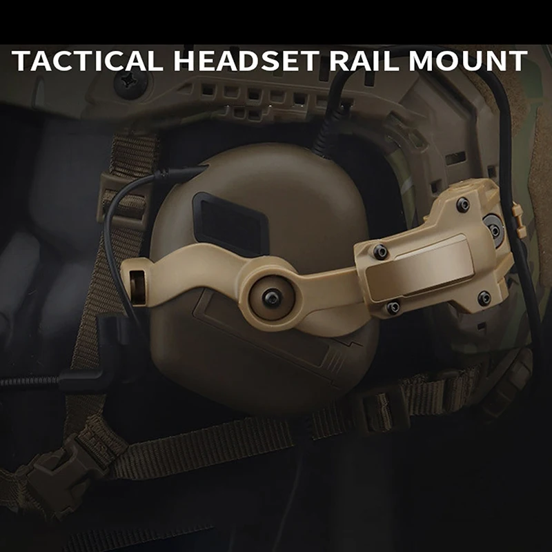 Tactical Headset Stand Helmet Headphone Adapter Multi-angle Rotation Helmet Rail Adapter Kit