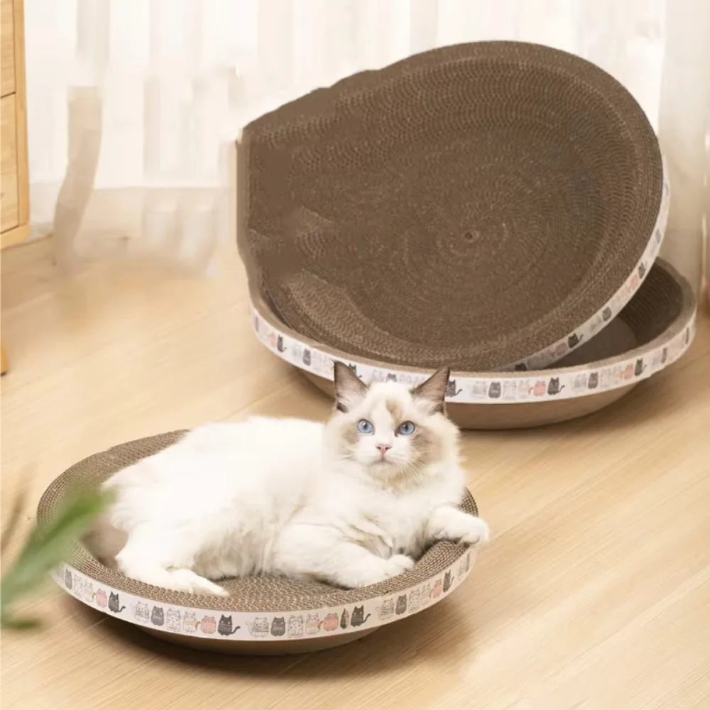 Corrugated Cat Scratcher Cat Scrapers Oval Grinding Claw Toys Wear- and Scratch-resistant Bed Toy Furniture Sofa Cushion Bed