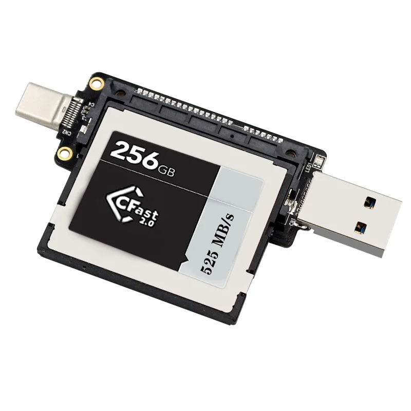 Nuevo lector de tarjetas CFAST USB 3,1 tipo A + tipo C 10Gbps portátil para Macbook portátil PC CFast tarjeta de memoria Riser soporte 2TB