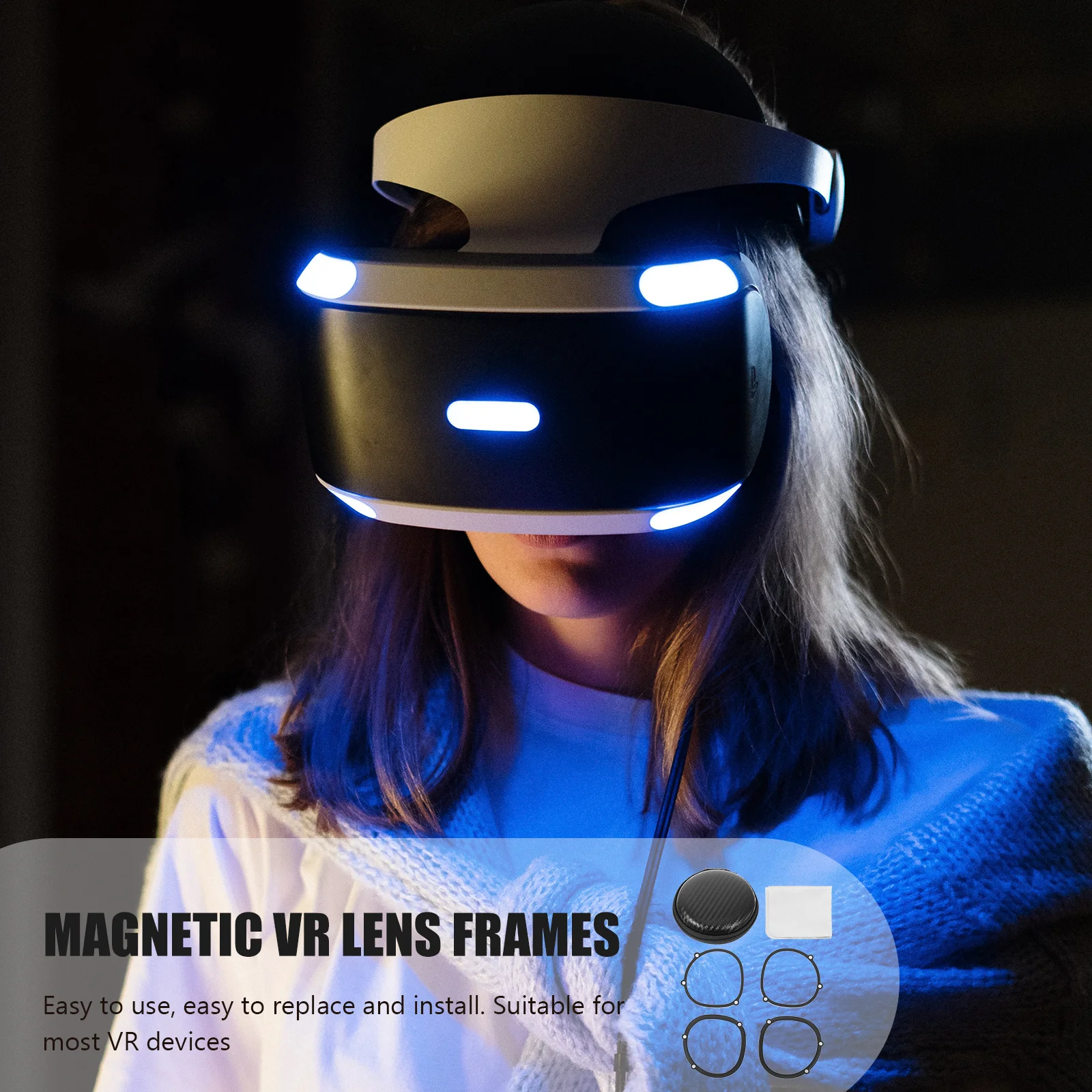 

1 set 1 Set Vr Glasses Accessories Magnetic Lens Frames Anti-Blue Light Scratch Protection For 2 Vr Lens Clip Frames