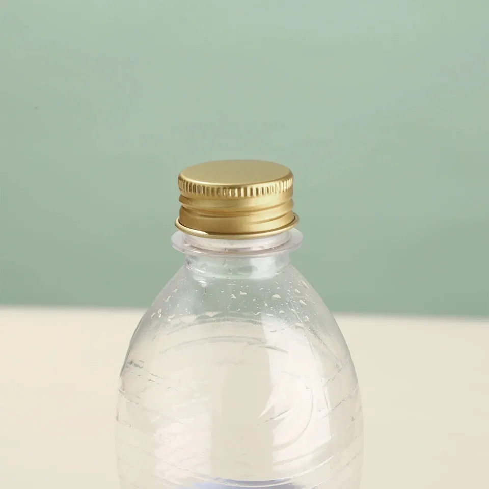 50pcs Aluminum Threaded Caps Lids 18/20/24/28mm Glass Bottles Fresh-Keeping Kitchen Container Lids Cosmetic Bottles Replacements