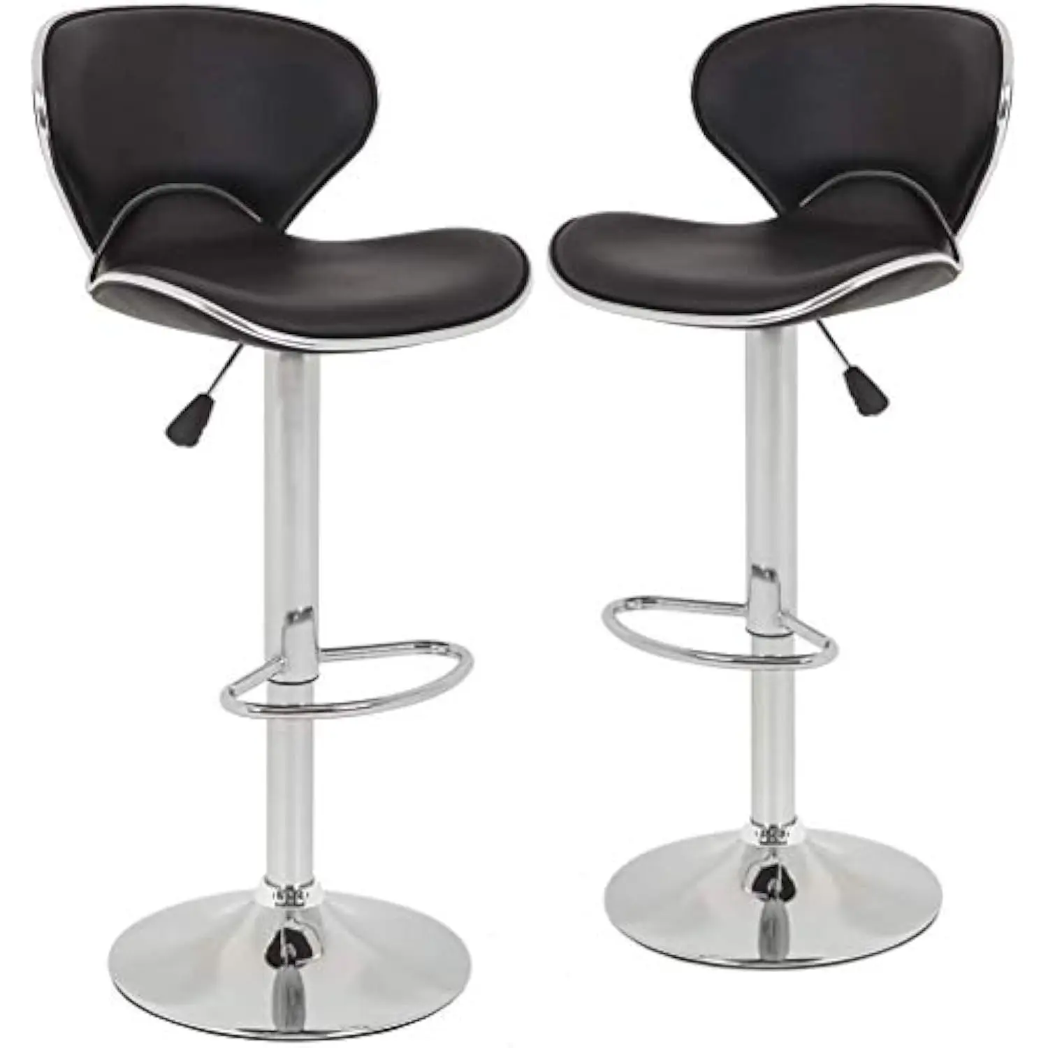 

New Modern Adjustable Synthetic PU Leather Swivel Bar Stool Stool Sets of 2 Swivel Adjustable Barstools with Back for Kitchen C