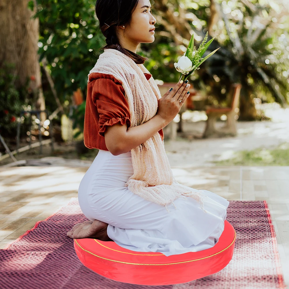 

Meditation Cushion Zen Kneeling Pad Yoga Worship Mat Round Floor Pillow Comfortable Non Slip Easy Clean Home
