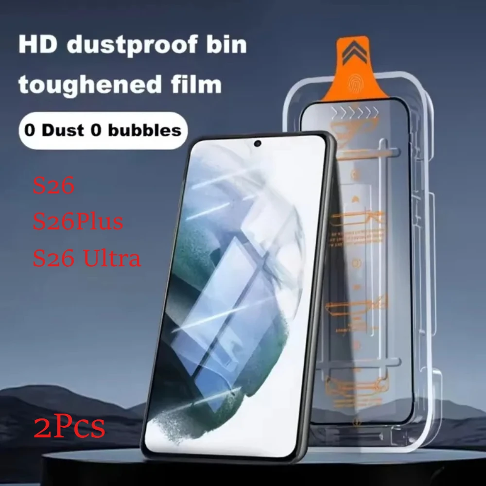 2 Pcs Auto Installation Screen Protector For Samsung Galaxy S26 Ultra /S26 Plus/S26 Tempered Glass No Dust Bubbles Easy Kit
