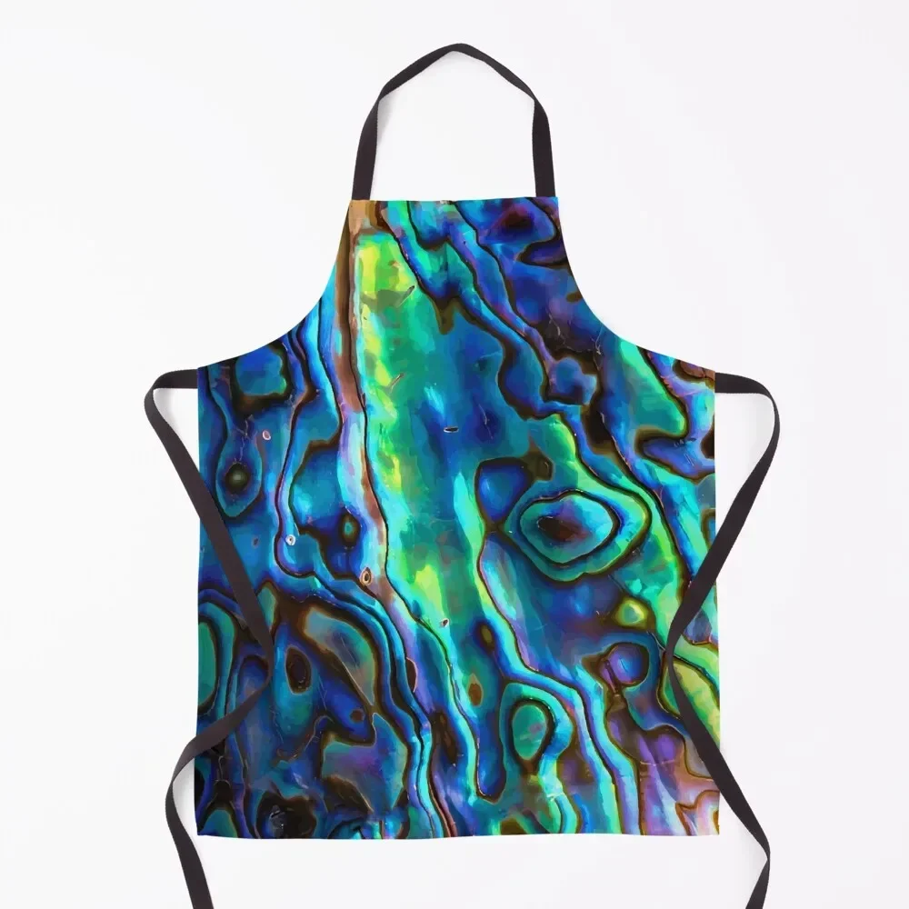 New Zealand Paua Shell - Kiwi Design Kiwiana Māori Apron Kitchen Things For Home for women with pocket Apron