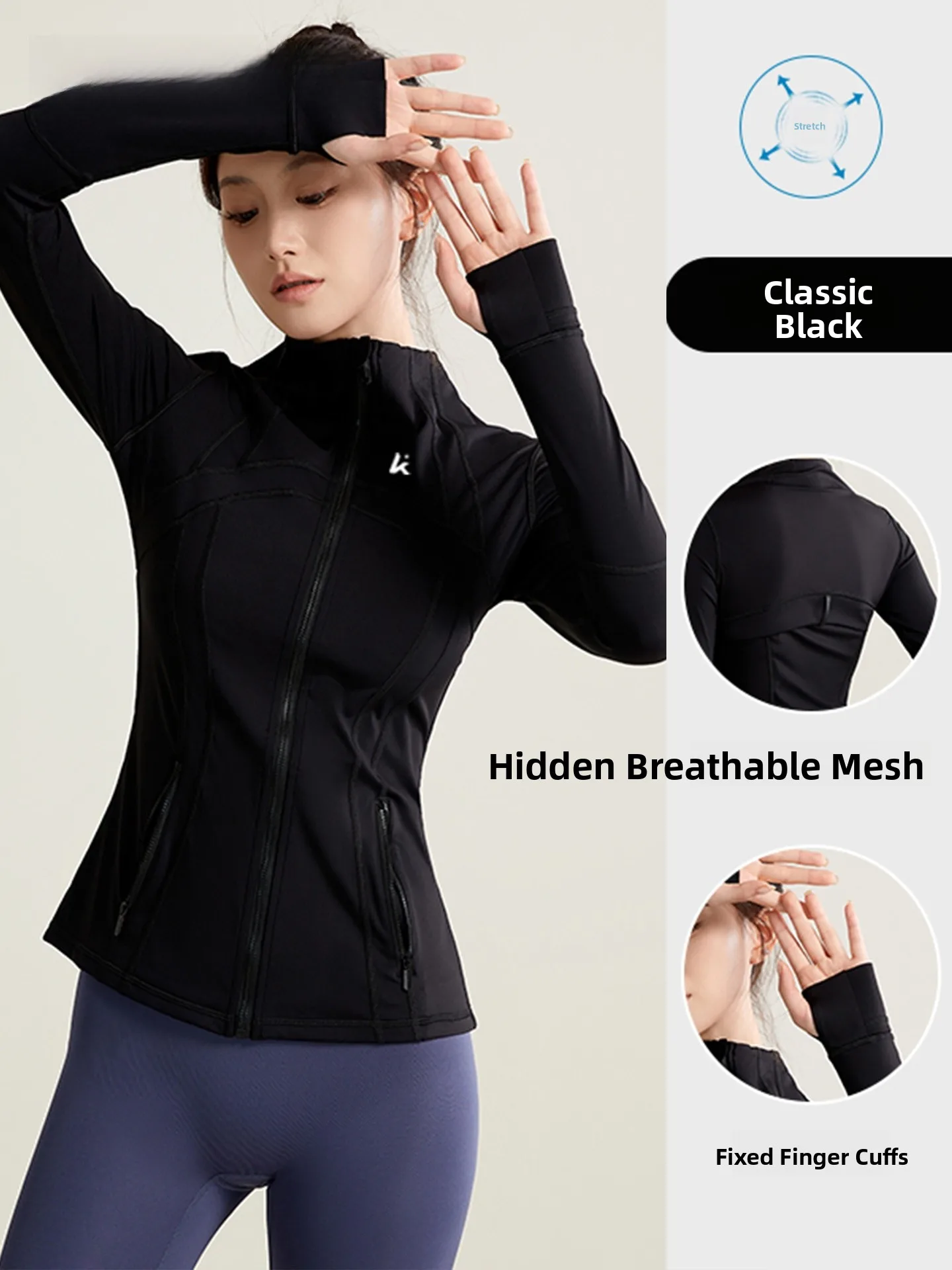   ชุดออกกำลังกายโยคะสำหรับผู้หญิง ชุดฝึกพิลาทิส สไตล์อเมริกัน ทรงเข้ารูป เสื้อแขนยาว แฟชั่นสำหรับกิจกรรมกลางแจ้งและการเดินทาง