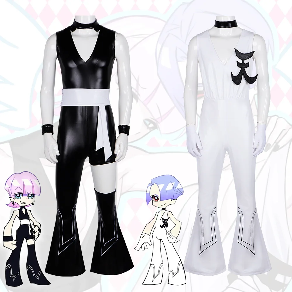 

Anime NEW Panty Stocking Polyester Cosplay Costume Polyurethane Cosplay Black and White Jumpsuits For Hallowmas Party costume