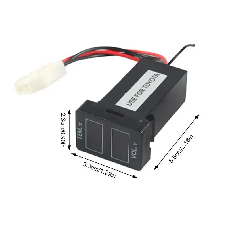 Auto Spanningsmeter Digitale Motor Temperatuurmeter Volt Meter Met Kabelboom Monitor Led Display Voltmeter Of Auto Vrachtwagens