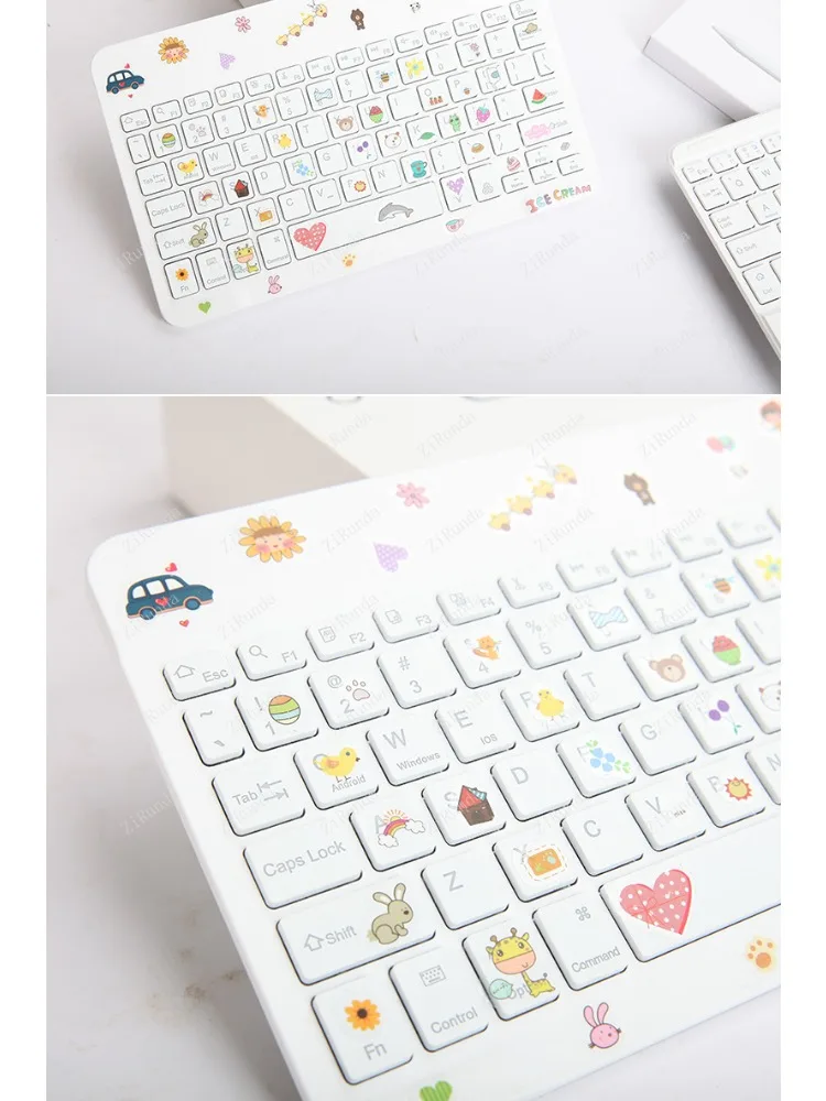 Wireless Bluetooth Keyboard With Touch, Portable Cute Universal Mouse Set