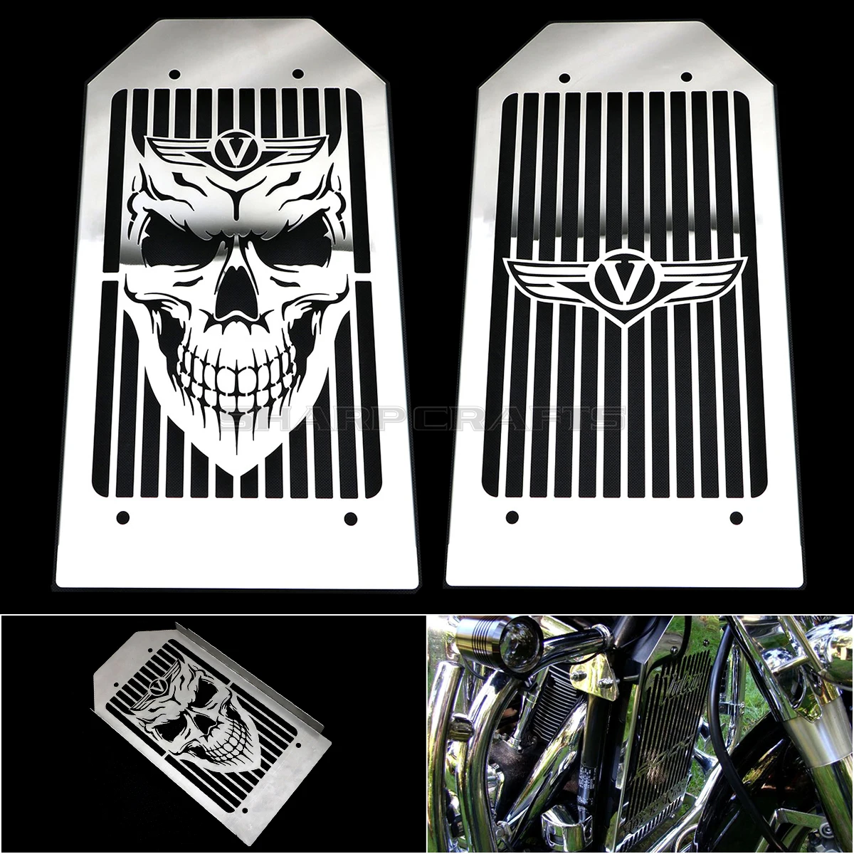 

Для KAWASAKI VN 2000, VULCAN VN2000, все модели, часть мотоцикла, череп, крышка радиатора из нержавеющей стали, защита для решетки радиатора