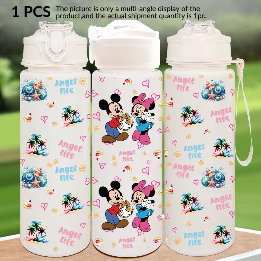 

1Pc Disney Mickey,Minnie Print 23-32oz Multi-plastic Water Bottle Portable Sports Water Cup Birthday Gift
