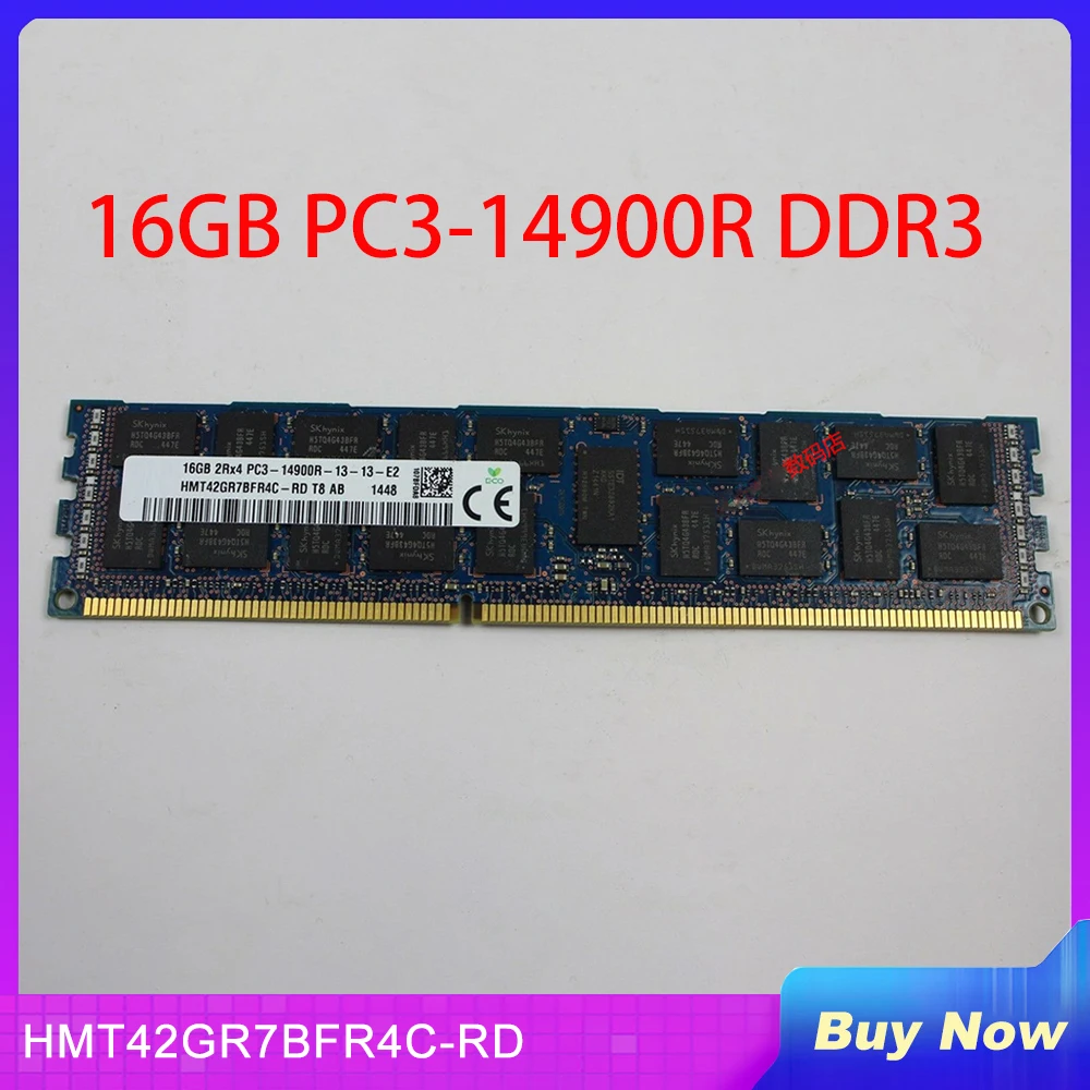 1 PCS For SKhynix Server Memory 16GB PC3-14900R DDR3 1866 REG HMT42GR7BFR4C-RD