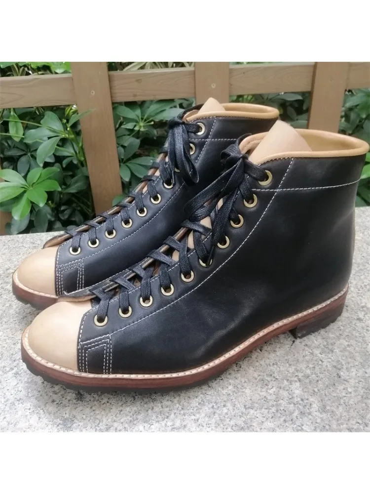 Szwy Goodyear-spawane męskie buty Chelsea wysokiej jakości skóra bydlęca męskie ręcznie robione buty w stylu Vintage — zdjęcie 2