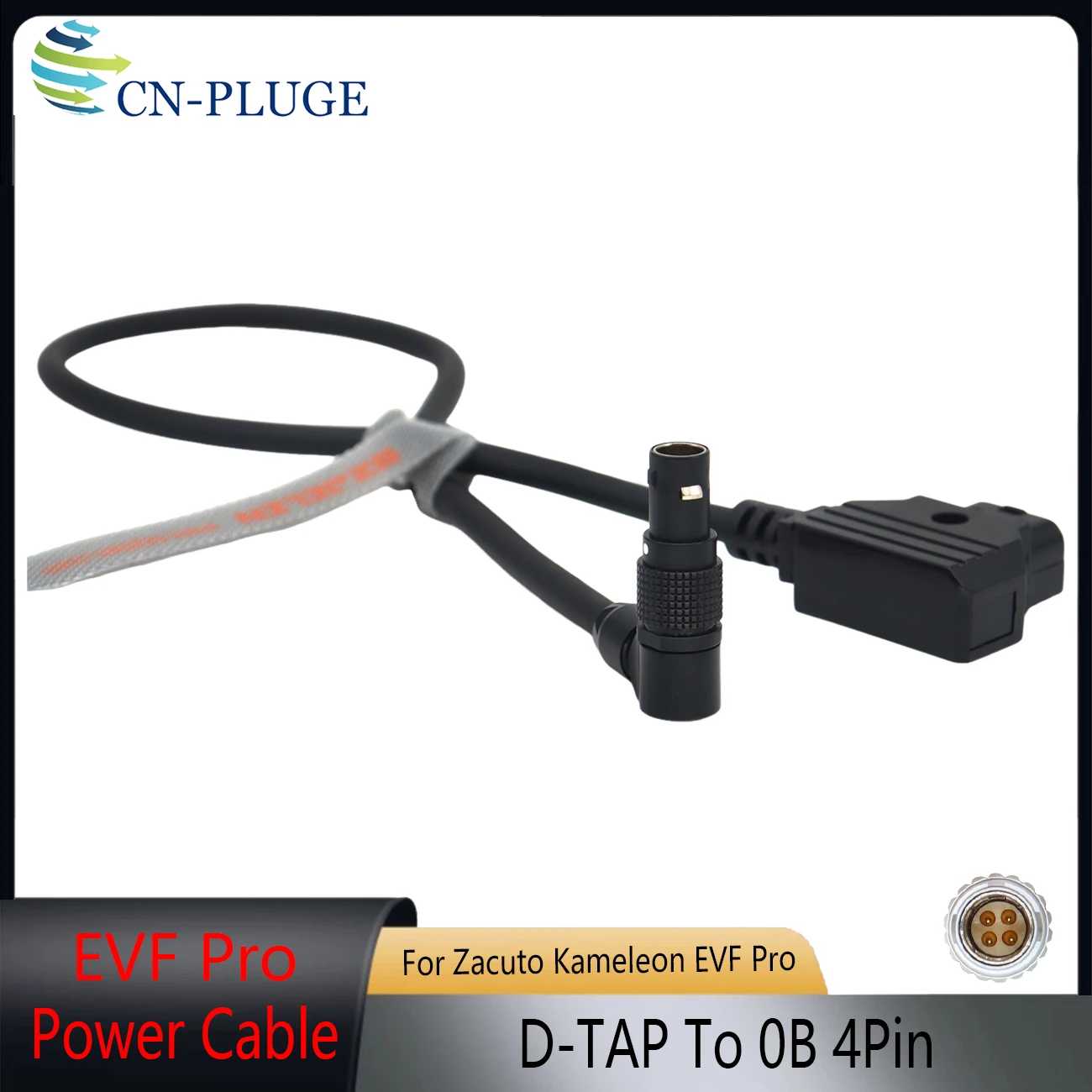 D-TAP To Right Angle 0B 4Pin Cable For Zacuto Kameleon EVF Pro Power Cable