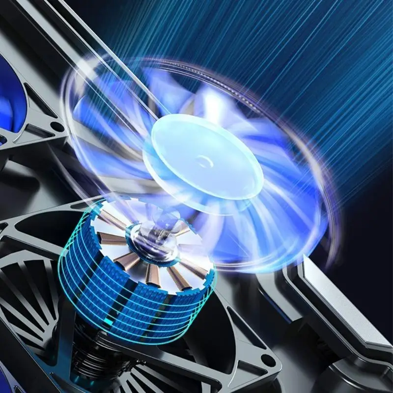 حامل كمبيوتر محمول 652F، 8 حامل هادئ لمروحة التبريد، حامل هاتف مشعاع RGB صامت