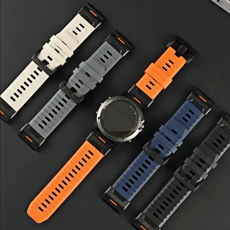 Fluororubber Watch Strap For Garmin Fenix 8 7X 7Pro Epix Pro Gen2 QuickFit Garmin Fenix 6 6X Pro 5XPlus Watchband 22mm 26mm