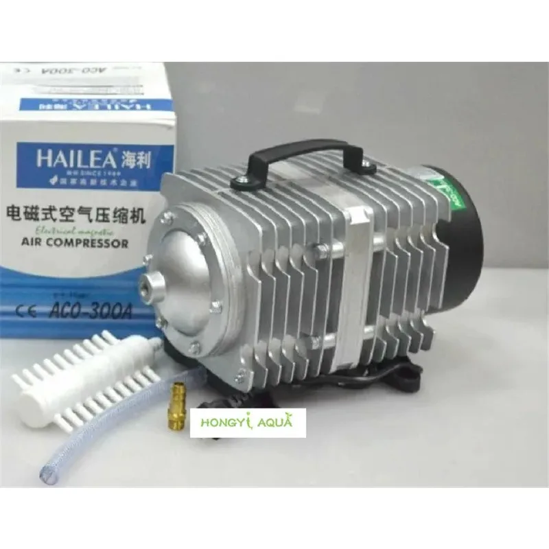 Nowa elektromagnetyczna sprężarka powietrza do akwarium 250L/min 300W pompa powietrzna zwiększająca natlenianie HAILEA ACO-300A
