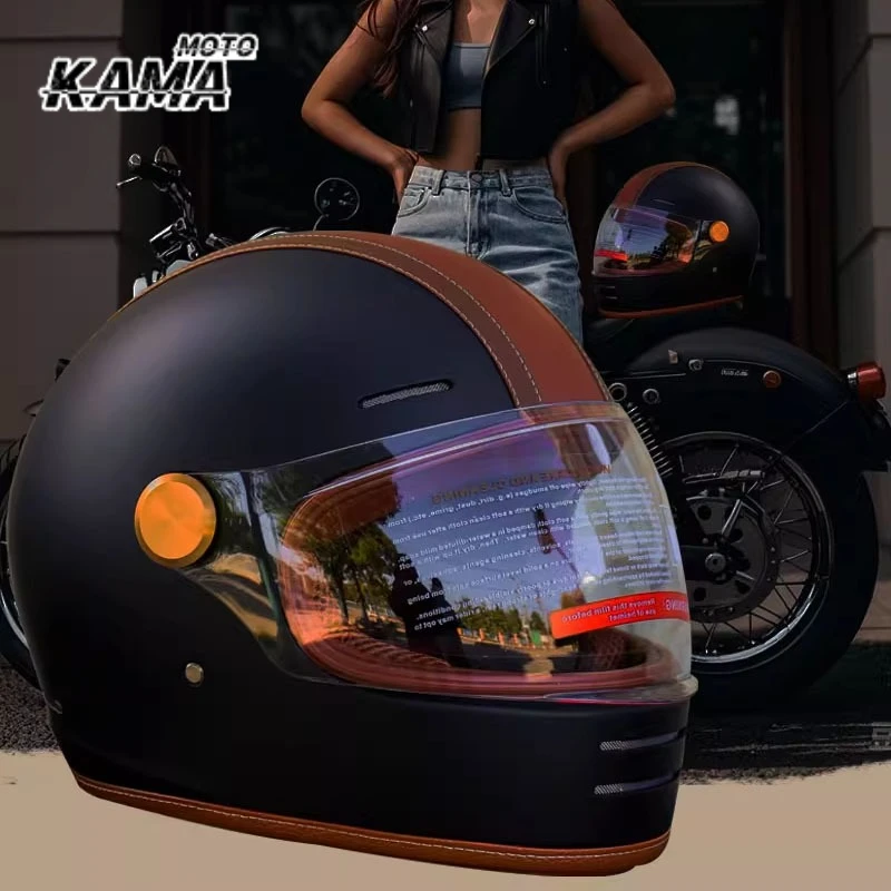 

Motorcycle Helmet Men's Summer Retro Big Pier Helmet Full Motorcycle Helmet Racing Women's 2025 New Model casque de Moto