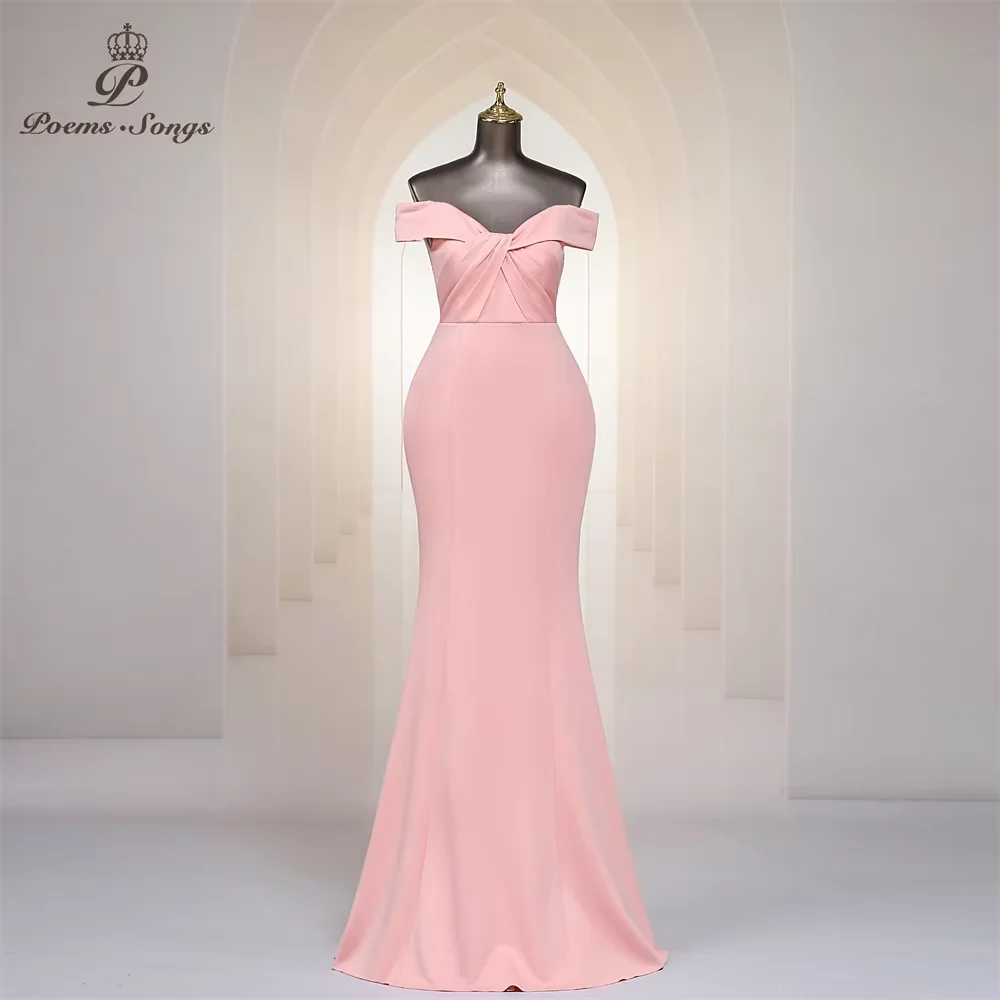 

Customized Simple Criss Cross Off Shoulder Evening Dress Pink Long Mermaid Sleeveless Women Formal Party Dresses Prom Maxi dress