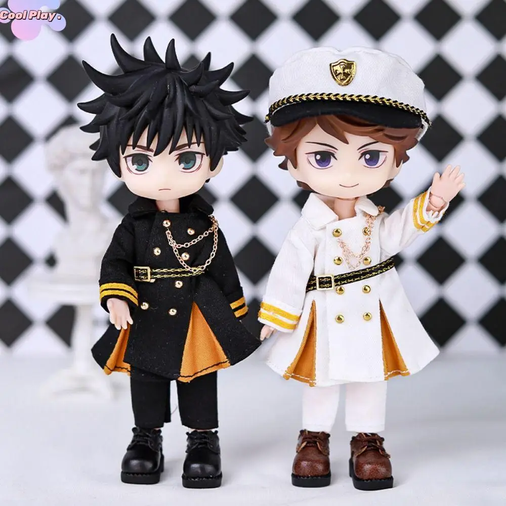 

With Belt OB11 Doll Overcoat Outfit Suit Beret 1/12 Doll Uniforms Coats Dress Up Decoration Ob11 Baby Clothes Obitsu1 1 Clothes