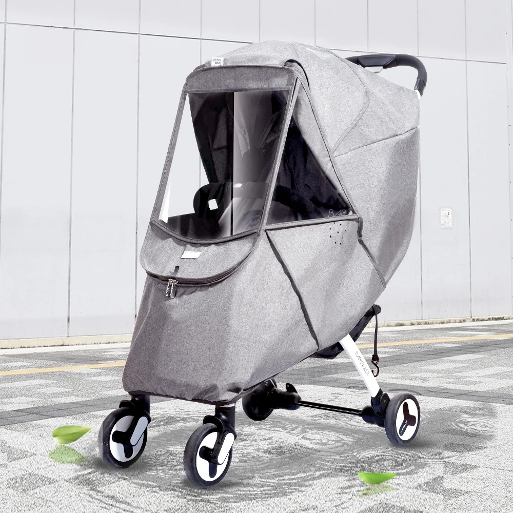 

Winter Baby Stroller Rain Cover Autumn Universal Wind Dust Weather Shield with Windows For Strollers Stroller Accessories