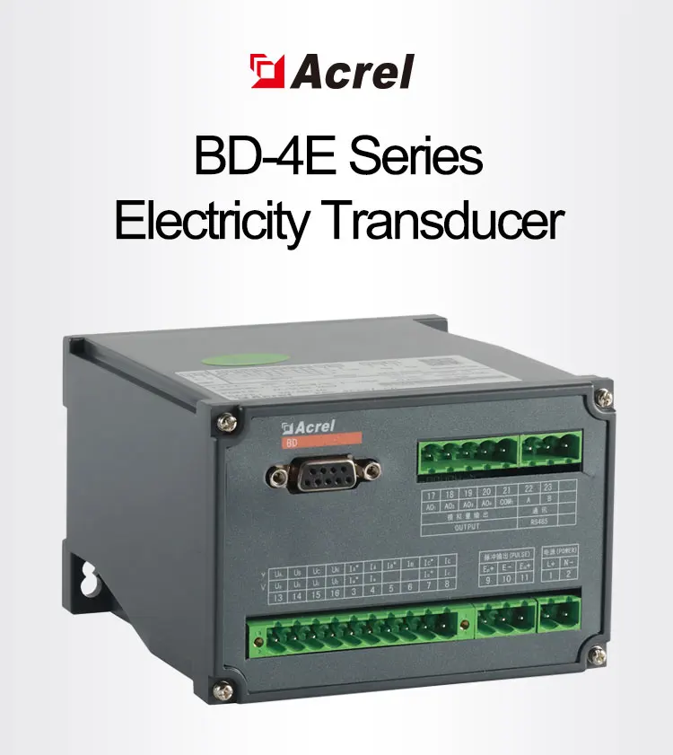 BD-4EA Transduser Listrik 3P4W Pemancar Multi-listrik dengan Output Pulsa Output Analog RS485 CE/UL