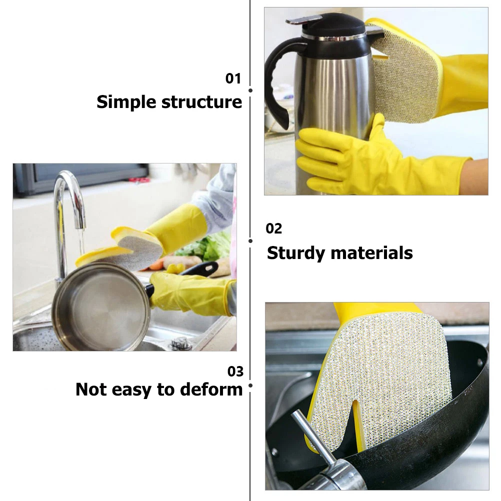 

1Pc Durable SkinFriendly Silver Onion Cloth Latex Sponge Cleaning Glove Housework Kitchen Dish Washing Tool