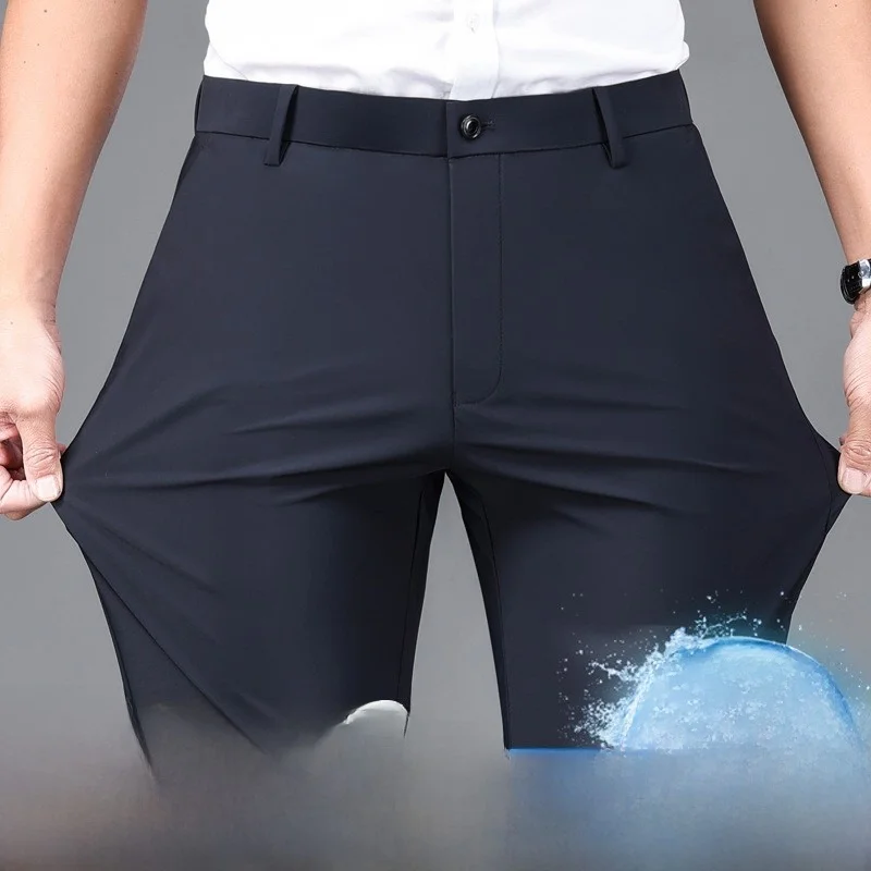 

Мужские повседневные прямые тонкие летние деловые брюки, износостойкие длинные брюки, универсальные модные брюки для отдыха