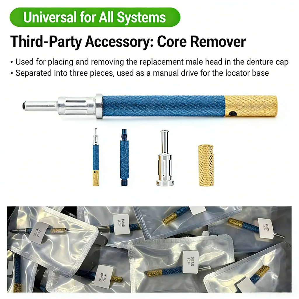 Locator Abutment Kit - Precision System with Core Tool & Driver for Overdenture Conversion