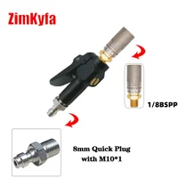 Gran oferta, adaptador de llenado de mandril de conector de inflado rápido de 300bar con cabezal macho y hembra de 8Mm, enchufe rápido