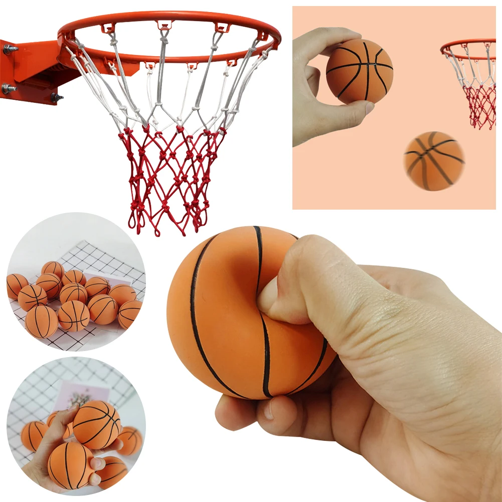 6cm High Elastic Mini Basketball Rubber Small Inflatable Basketball Soft Mini Sports Basketball Family Parent-Child Games