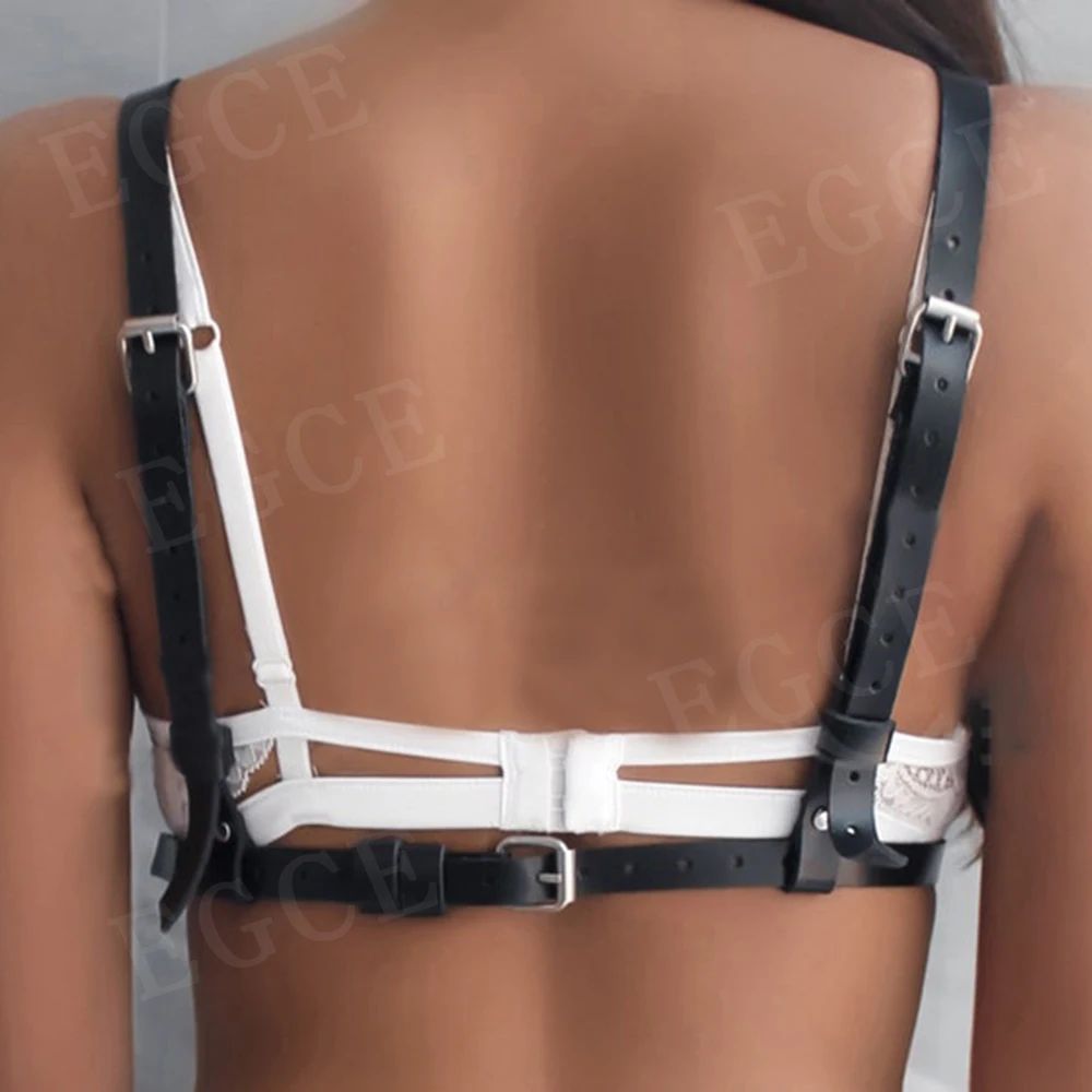 Sexy​ PU Leather Bra Bondage Women Body Harness Gothic Clothes Female Lingerie Belt Rave Festival Corset Punk Garter Accessories