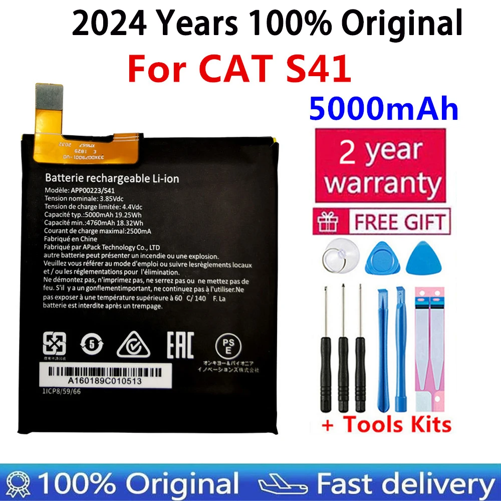 

2024 Years 100% Original High Quality Battery For CAT S41 APP00223 Mobile Phone NEW 5000mAh Rechargeable Batteries Fast Shipping