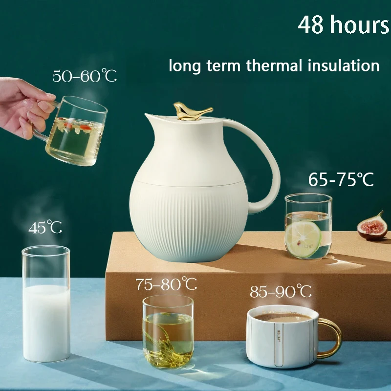 950ml Retro Insulated Flask Kettle Vacuum Thermal Water Coffee Carafe Household Portable Tea Pot Hot Water Bottle