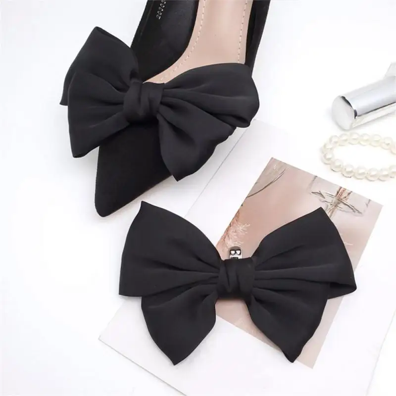 2 pz/set fermagli per scarpe con fiocco in raso donna scarpa da sposa rimovibile decorazione per scarpe con fiore elegante accessori per scarpe con fibbia con ciondolo Bowknot