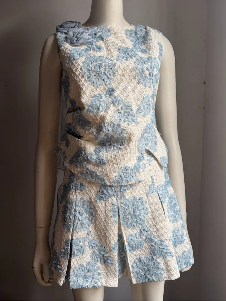 3pcs/pack Wholesale Drop Shipping Newest High Quality French Fashion Tweed Women 2 Piece Sets
