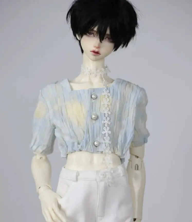 D04-B203 de juguete hecho a mano para niños, camisa de manga corta con cuello cuadrado y cintura abierta, BJD/SD 1/3 1/4 MSD SD10 GR POPO68 ID75, 1 piezas