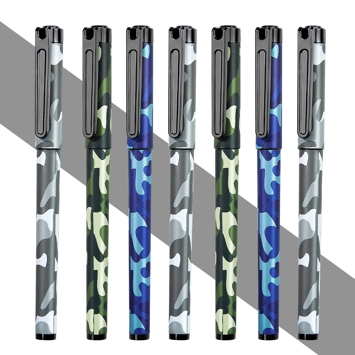 3/6/12pcs Lack Gel Pen, Camouflage Design 0.5mm, Smooth Writing,Suitable For SchoolAnd Office Stationery