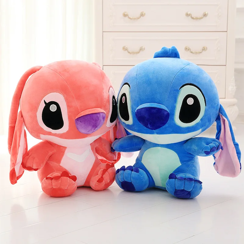 30/45/55/65cm Big Size Disney Cartoon Blue Pink Stitch Plush Dolls Anime Toys Lilo and Stitch Plush Stuffed Toys Xmas Kids Gift