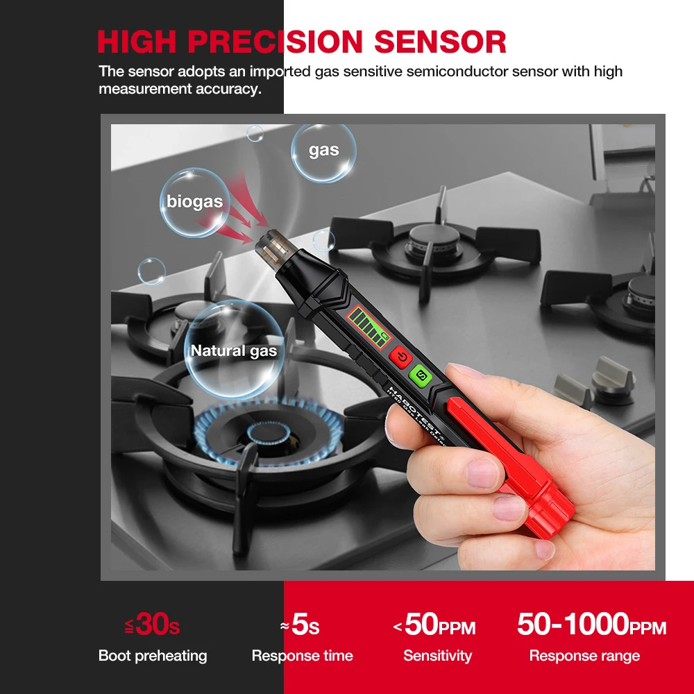 HABOTEST HT59 HT60 HT61 Gas Leak Detector Combustible Gas Detector Sound & Screen Alarm Mini Gas Detector For Natural Methane