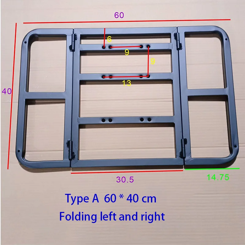 JHZ for Motorcycle Foldable Rear Rack Bike Scooter Rear Fixed Shelves Can Accommodate Takeaway Box And Pet Motorbike Luggage Rac