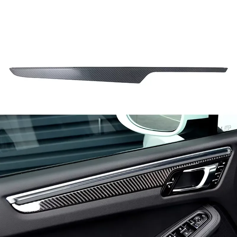 4PCS Carbon Fiber Interior Kits Door Trim Panel Add on Style for Macan 2017-2017