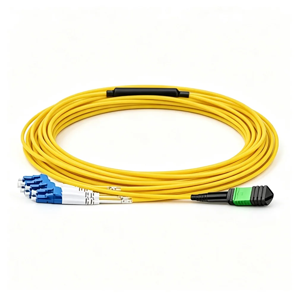 Câble de raccordement fibre optique 8/12 cœurs MPO vers LC UPC OS2 OM3 OM4, monomode ou multimode, pour la mise en réseau des centres de données