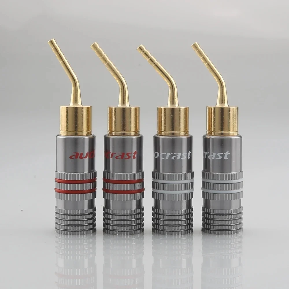 

8PCS Audiocrast 24K Gold Plated Banana Plug HIFI Speaker cable Connector Adapter Wire screws locking Banana Connector