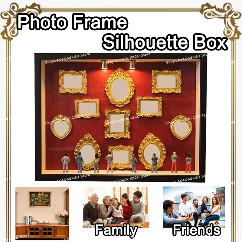 DIY Mini Photo Frame Silhouette Memorial Box Valentine's Day Wedding Anniversary Glowing Display Box Home Decoration Cute Gifts